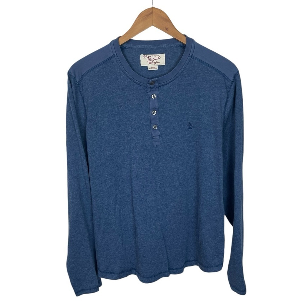 LS387 Men’s Penguin Munsingwear Trendy LS Henley Style Shirt L